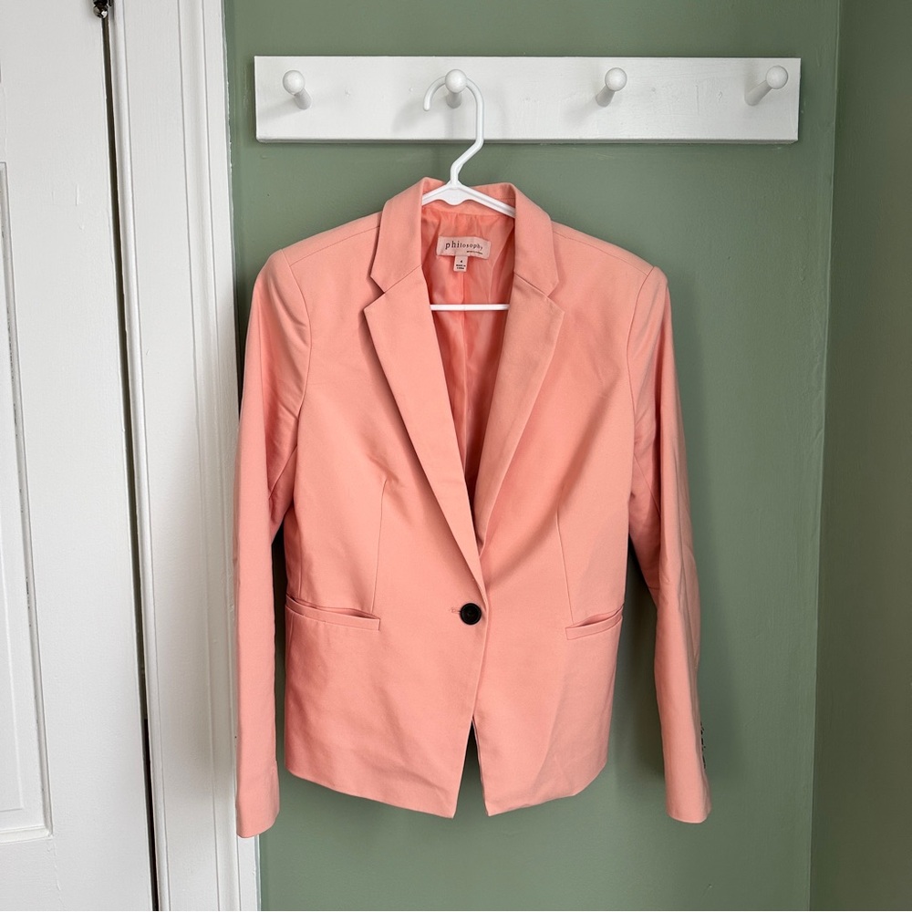 Philosophy Coral Pink Single-Button Women's Blazer